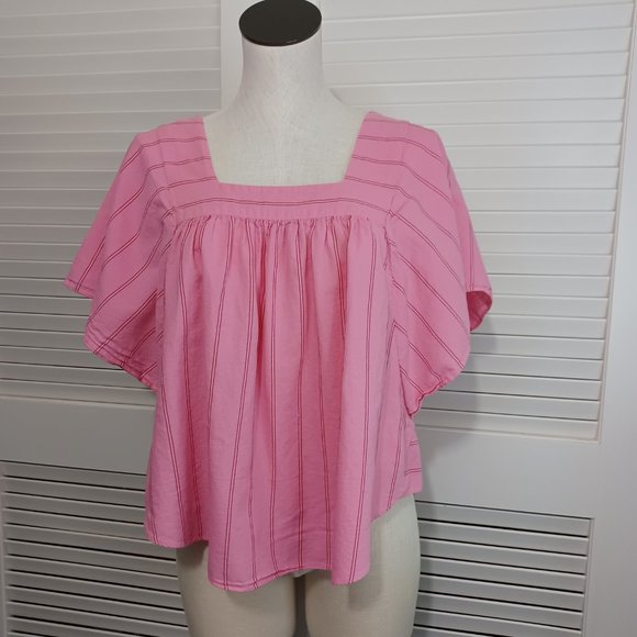Madewell Cecelia Pink Stripe Butterfly Top - Picture 5 of 12